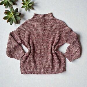 Cupcakes & Cashmere Cotton Shaker Stitch Funnel Neck Sweater - Size Small